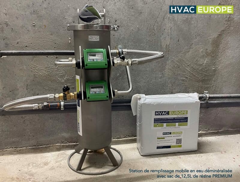 Station de remplissage mobile HVAC Europe — traitement réseau hydrostatique fermé